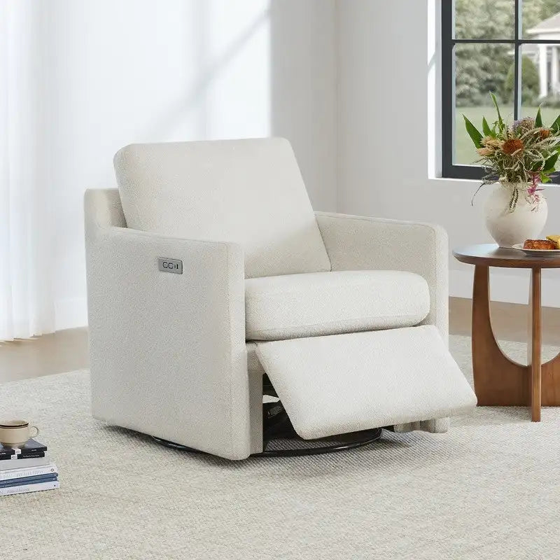 Fauteuil inclinable pivotant électrique avec ports USB et Type-C | Peu encombrant