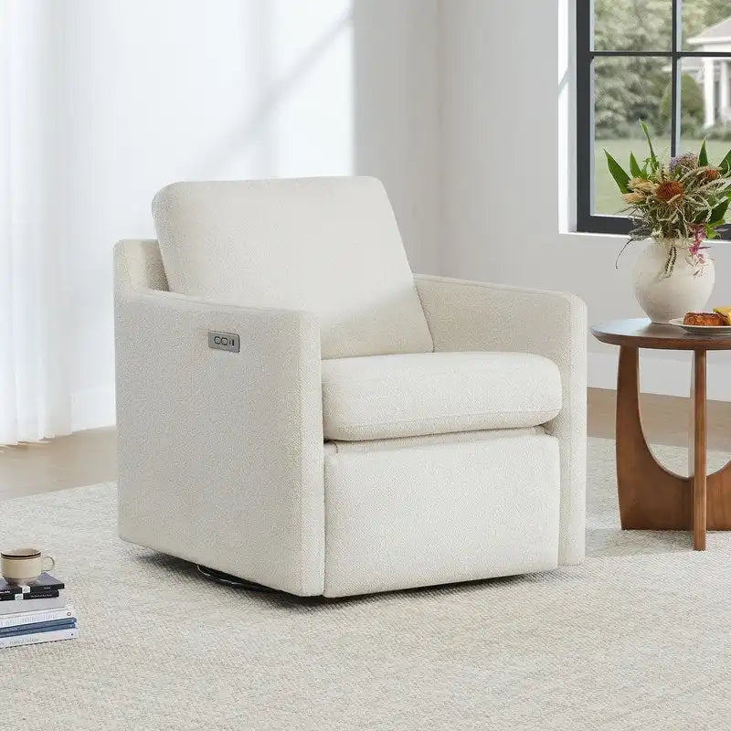 Fauteuil inclinable pivotant électrique avec ports USB et Type-C | Peu encombrant