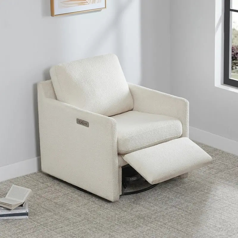 Fauteuil inclinable pivotant électrique avec ports USB et Type-C | Peu encombrant