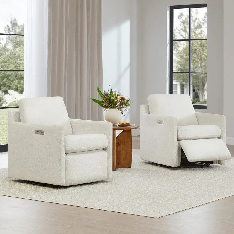 Fauteuil inclinable pivotant électrique avec ports USB et Type-C | Peu encombrant