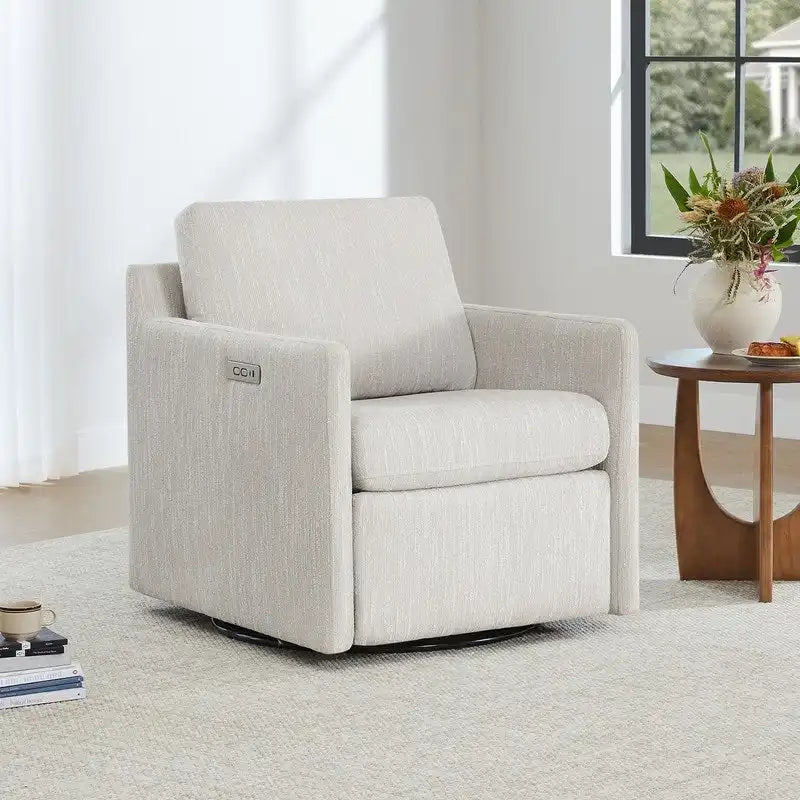 Fauteuil inclinable pivotant électrique avec ports USB et Type-C | Peu encombrant