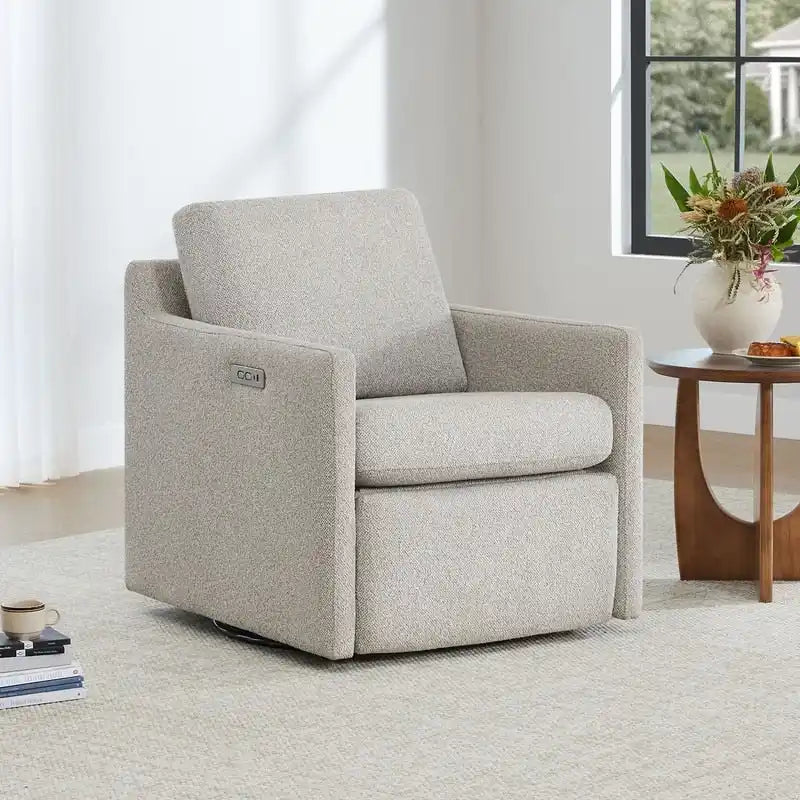 Fauteuil inclinable pivotant électrique avec ports USB et Type-C | Peu encombrant