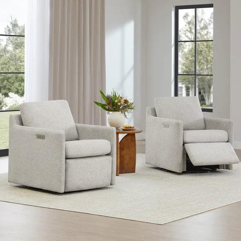 Fauteuil inclinable pivotant électrique avec ports USB et Type-C | Peu encombrant