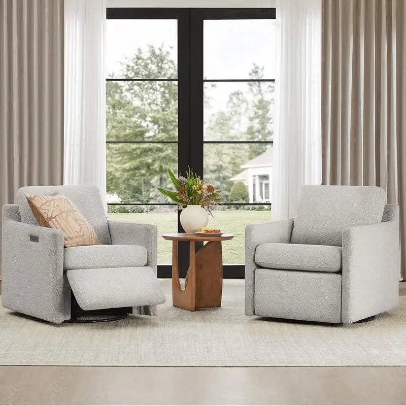 Fauteuil inclinable pivotant électrique avec ports USB et Type-C | Peu encombrant
