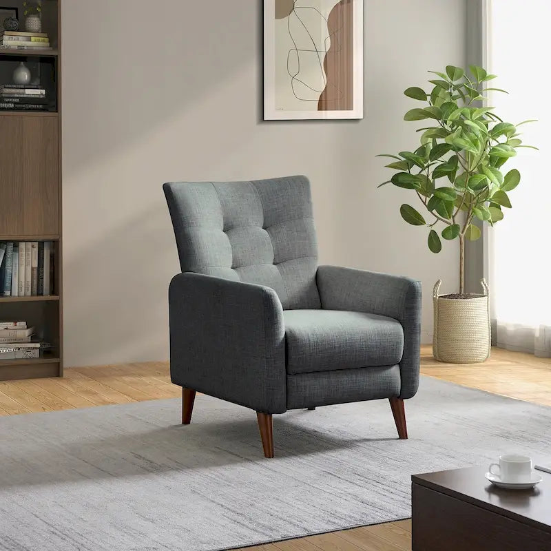 Fauteuil inclinable manuel avec piètement en bois