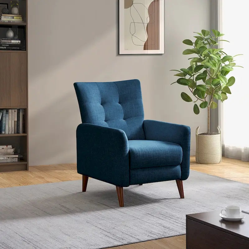 Fauteuil inclinable manuel avec piètement en bois