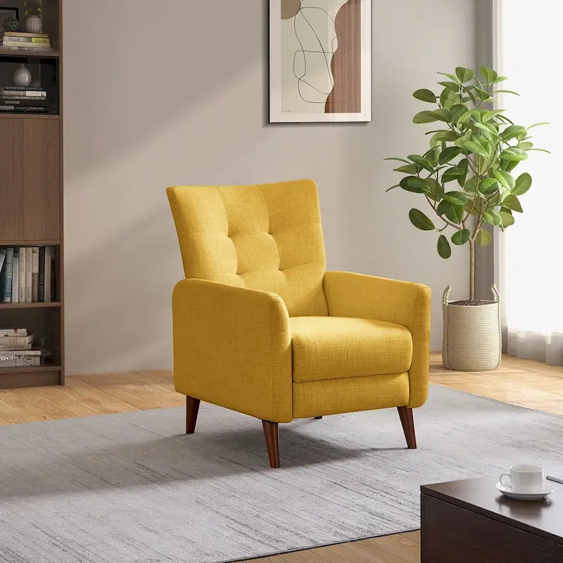 Fauteuil inclinable manuel avec piètement en bois