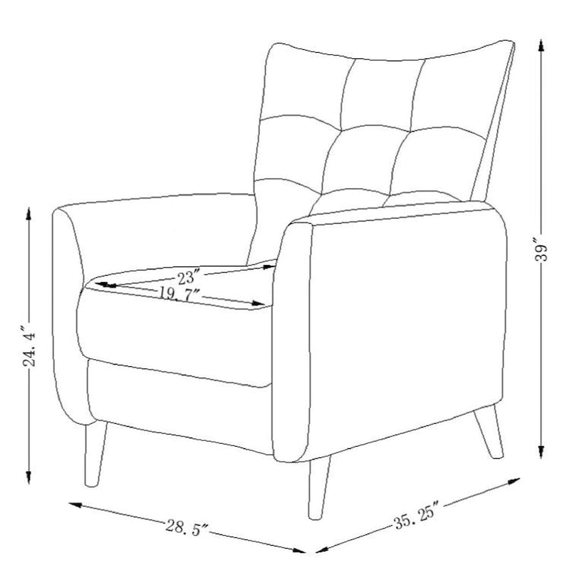 Fauteuil inclinable manuel avec piètement en bois