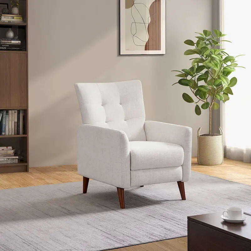 Fauteuil inclinable manuel avec piètement en bois