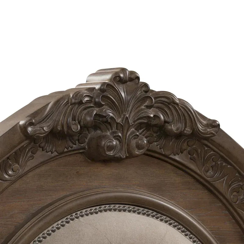 Lit à baldaquin rembourré au fini châtaignier | Bois d'hévéa et hickory