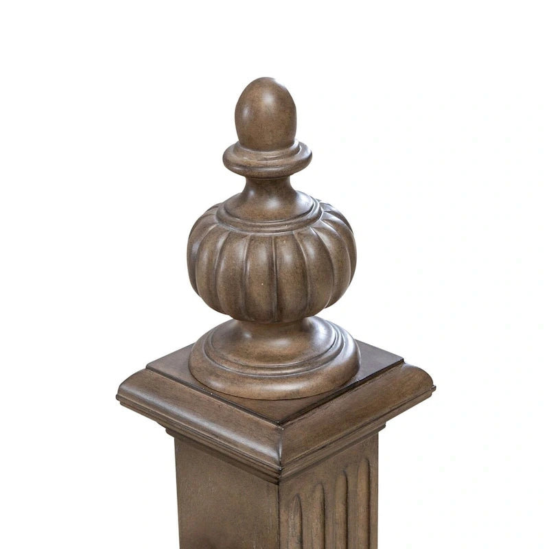 Lit à baldaquin rembourré au fini châtaignier | Bois d'hévéa et hickory