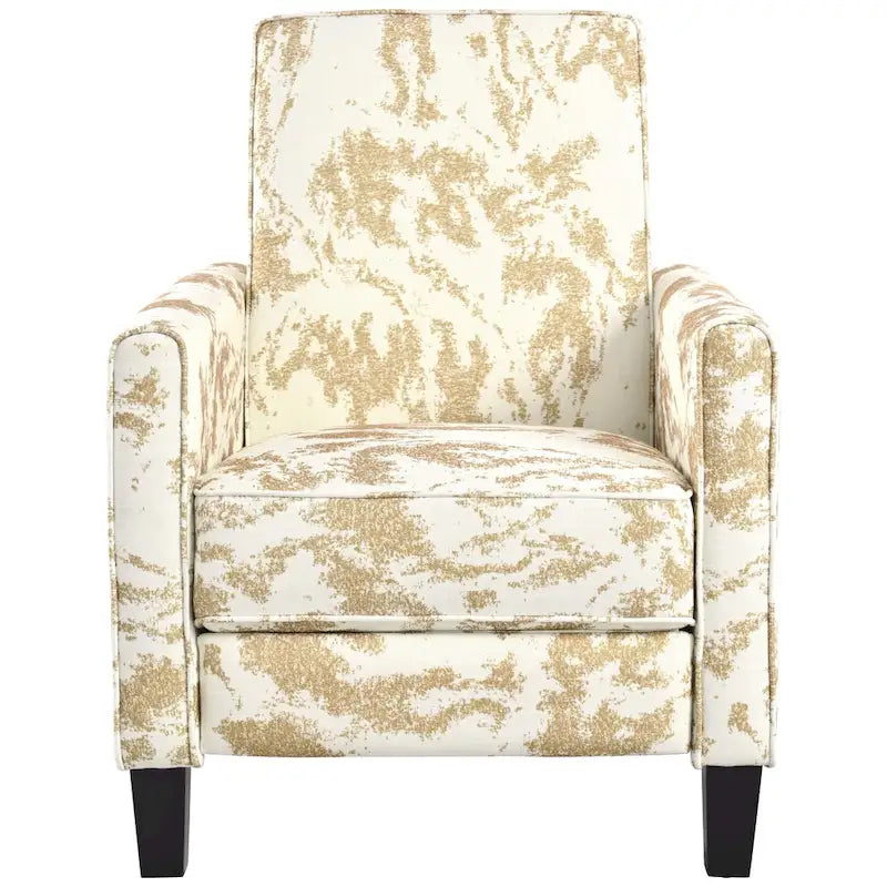 Fauteuil inclinable club fleuri beige clair et bleu