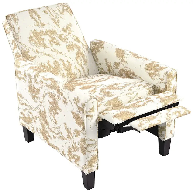 Fauteuil inclinable club fleuri beige clair et bleu