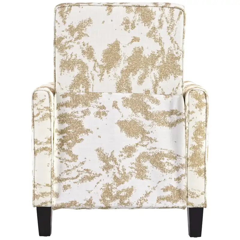 Fauteuil inclinable club fleuri beige clair et bleu
