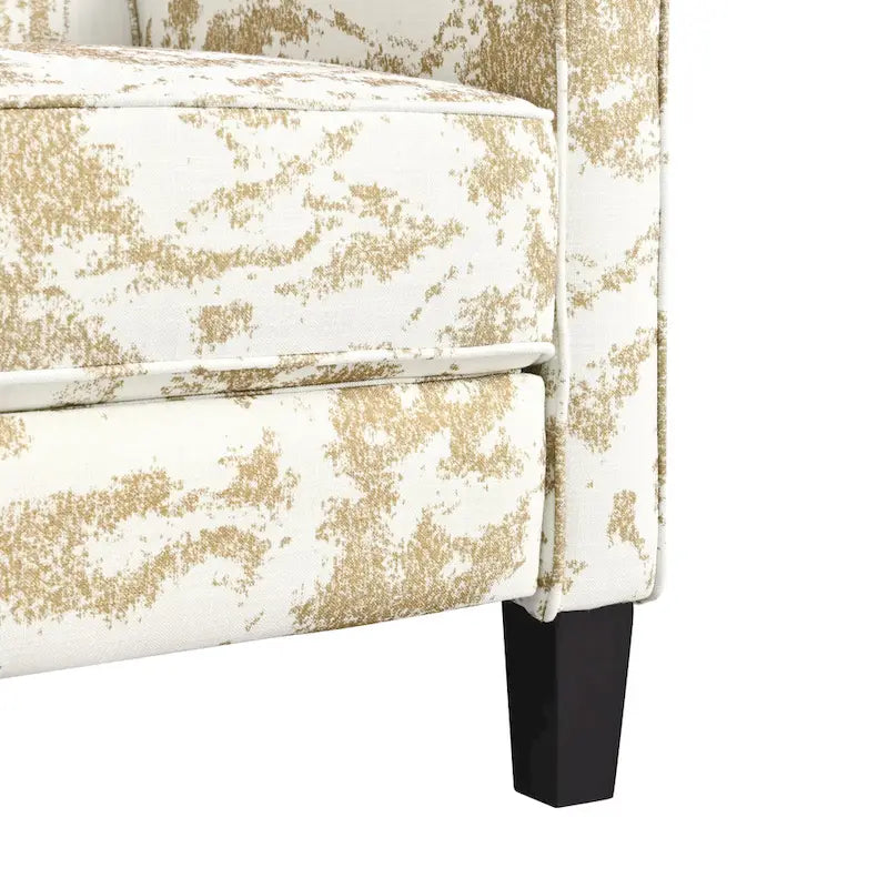 Fauteuil inclinable club fleuri beige clair et bleu
