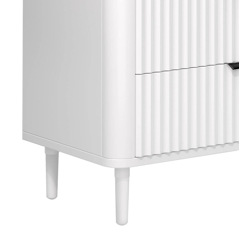 Commode moderne à 3 tiroirs cannelés
