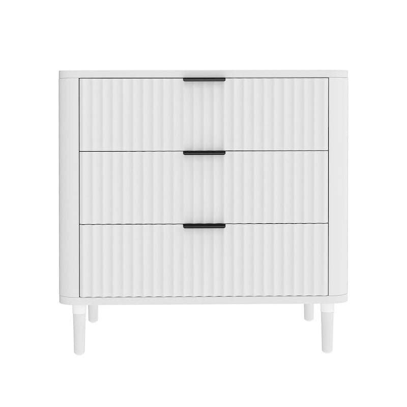 Commode moderne à 3 tiroirs cannelés