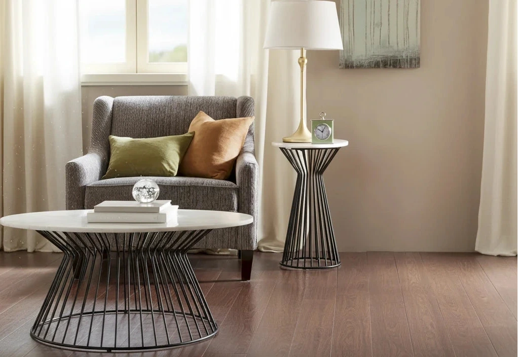Madison Park Keaton White and Black Pedestal