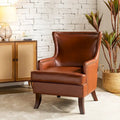 Fauteuil à oreilles ergonomique en similicuir végétalien de style Mid-Century Modern
