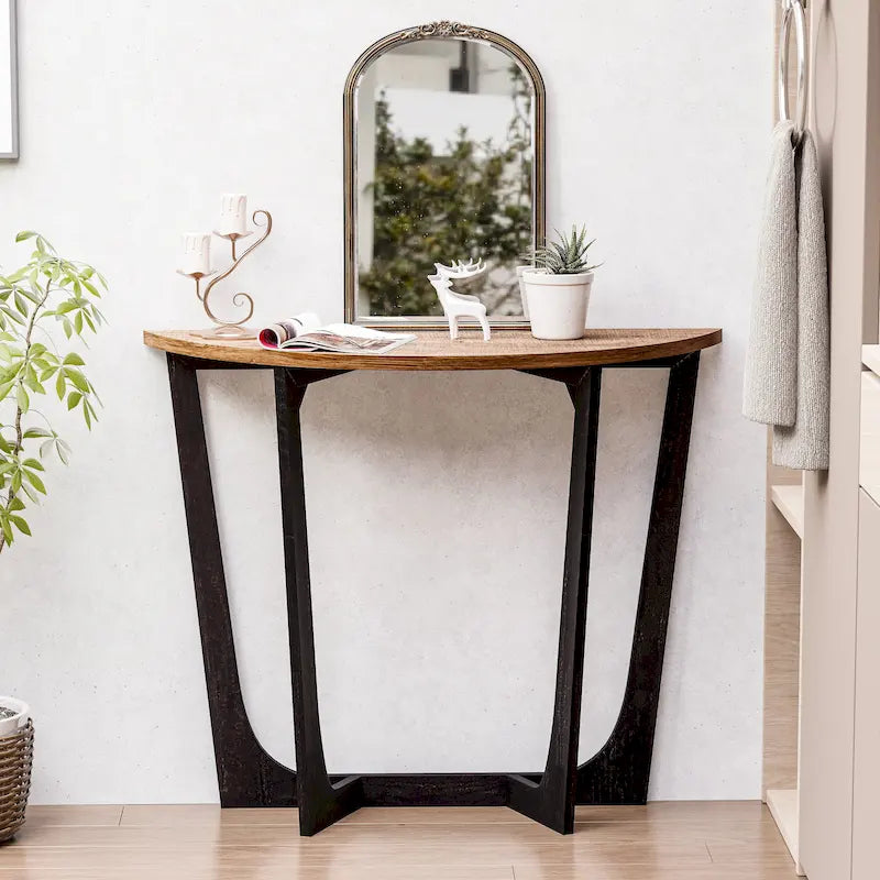 Bout de canapé rustique de ferme | Table d'appoint de style champêtre français pour petits espaces
