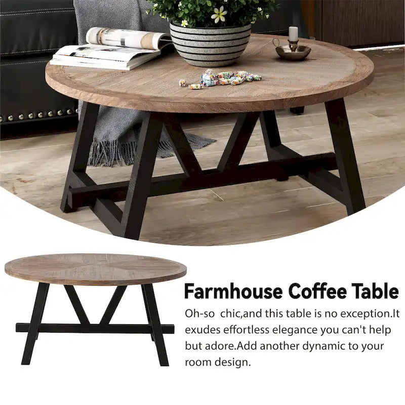 Bout de canapé rustique de ferme | Table d'appoint de style champêtre français pour petits espaces