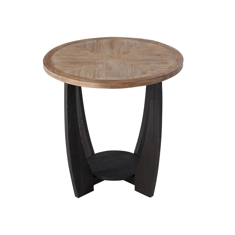 Bout de canapé rustique de ferme | Table d'appoint de style champêtre français pour petits espaces