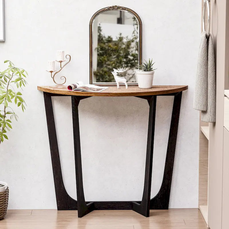Bout de canapé rustique de ferme | Table d'appoint de style champêtre français pour petits espaces
