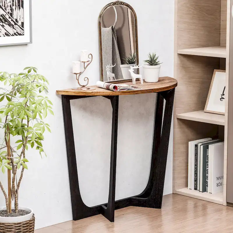 Bout de canapé rustique de ferme | Table d'appoint de style champêtre français pour petits espaces