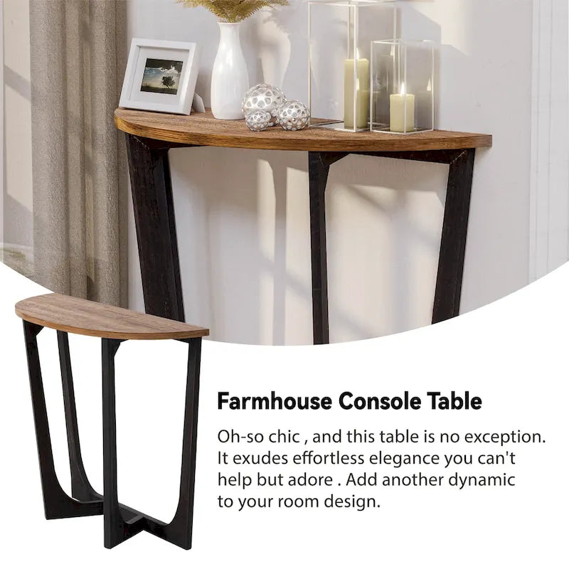 Bout de canapé rustique de ferme | Table d'appoint de style champêtre français pour petits espaces