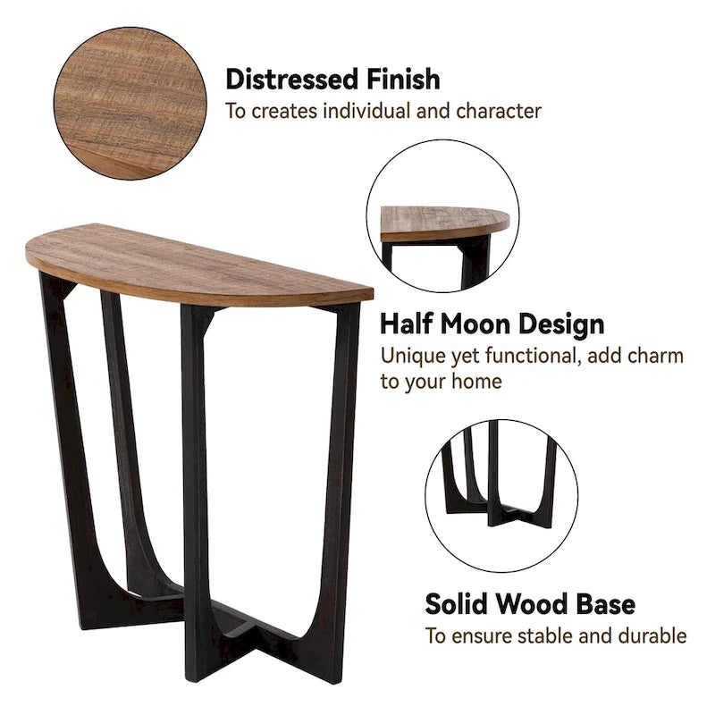Bout de canapé rustique de ferme | Table d'appoint de style champêtre français pour petits espaces