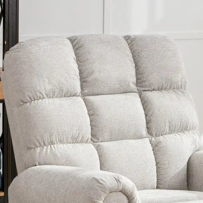 Fauteuil inclinable, pivotant et berçant surdimensionné avec 4 zones de massage