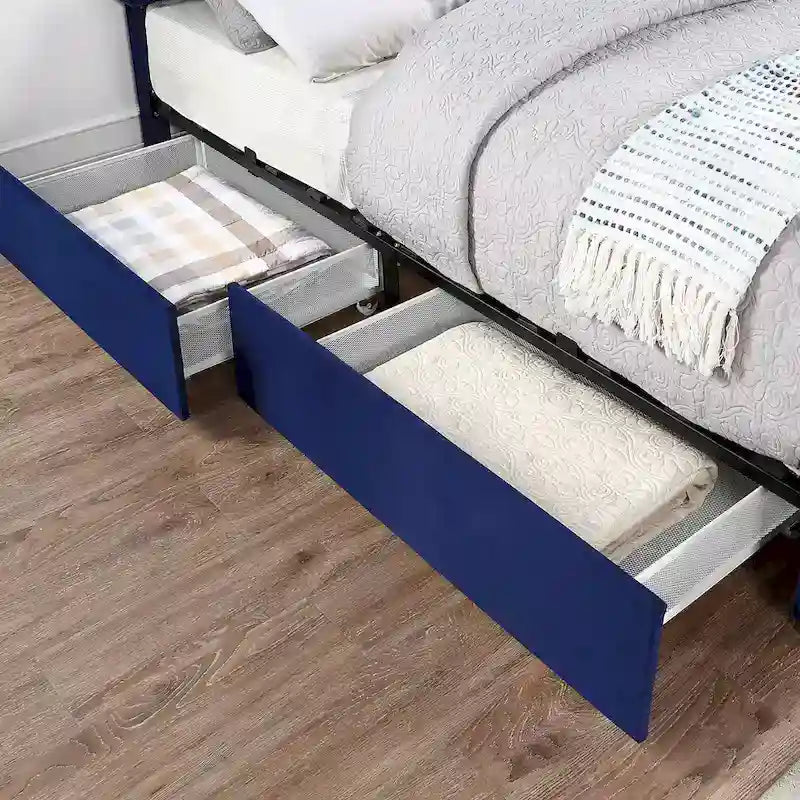 Lit plateforme Art Déco avec rangement 4 tiroirs