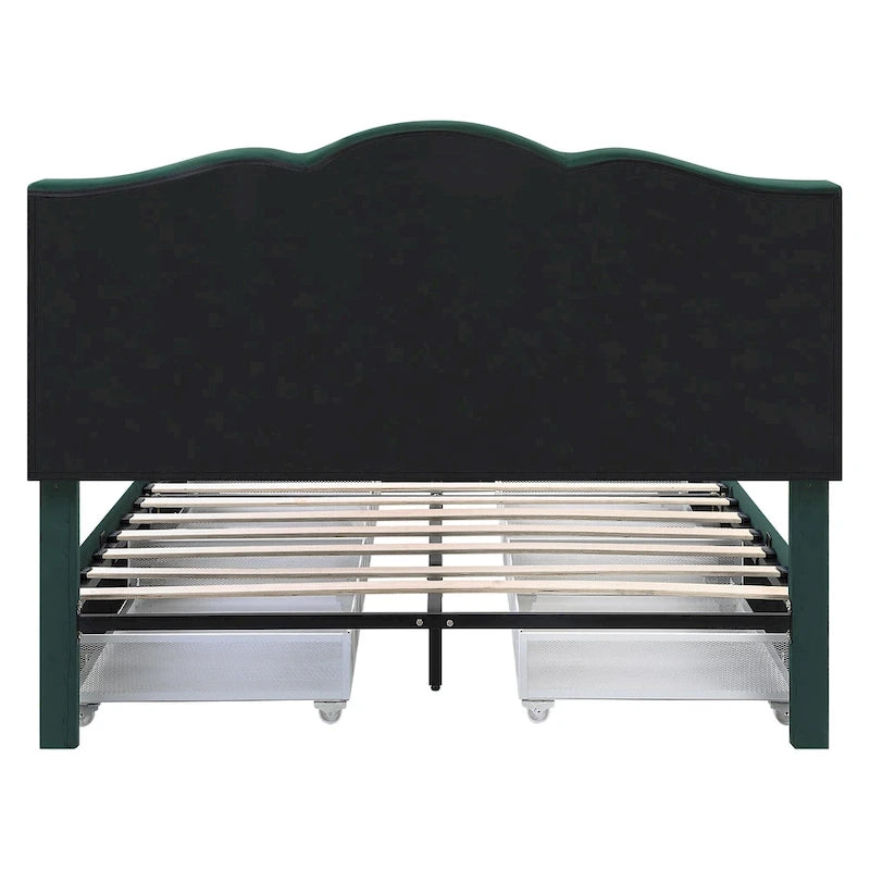 Lit plateforme Art Déco avec rangement 4 tiroirs