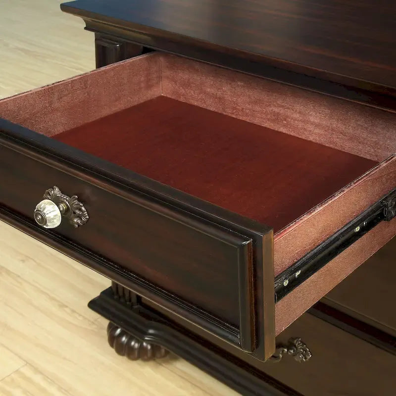 Ensemble de chambre 2 pièces en noyer traditionnel avec lit à colonnes