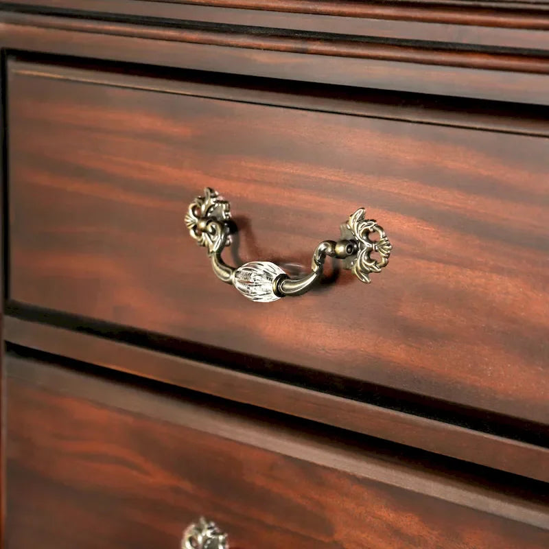 Ensemble de chambre 2 pièces en noyer traditionnel avec lit à colonnes