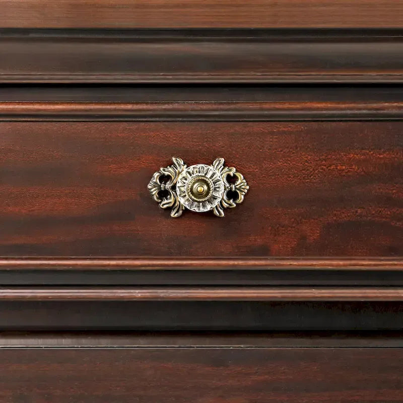 Ensemble de chambre 2 pièces en noyer traditionnel avec lit à colonnes