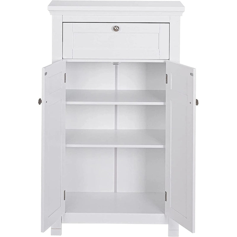 Meuble de rangement de salle de bain autoportant avec portes et étagères réglables