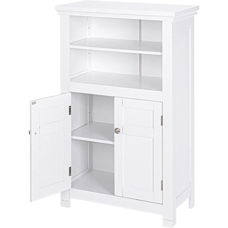 Meuble de rangement de salle de bain autoportant avec portes et étagères réglables