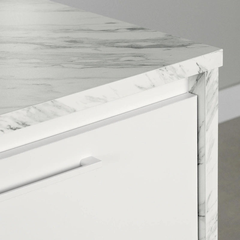 Îlot de cuisine contemporain avec 4 tiroirs et étagère réglable