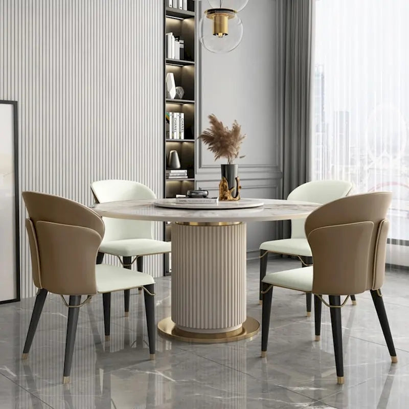 Chaise de salle à manger moderne Wingback en cuir PU, pieds en acier carbone, lot de 2