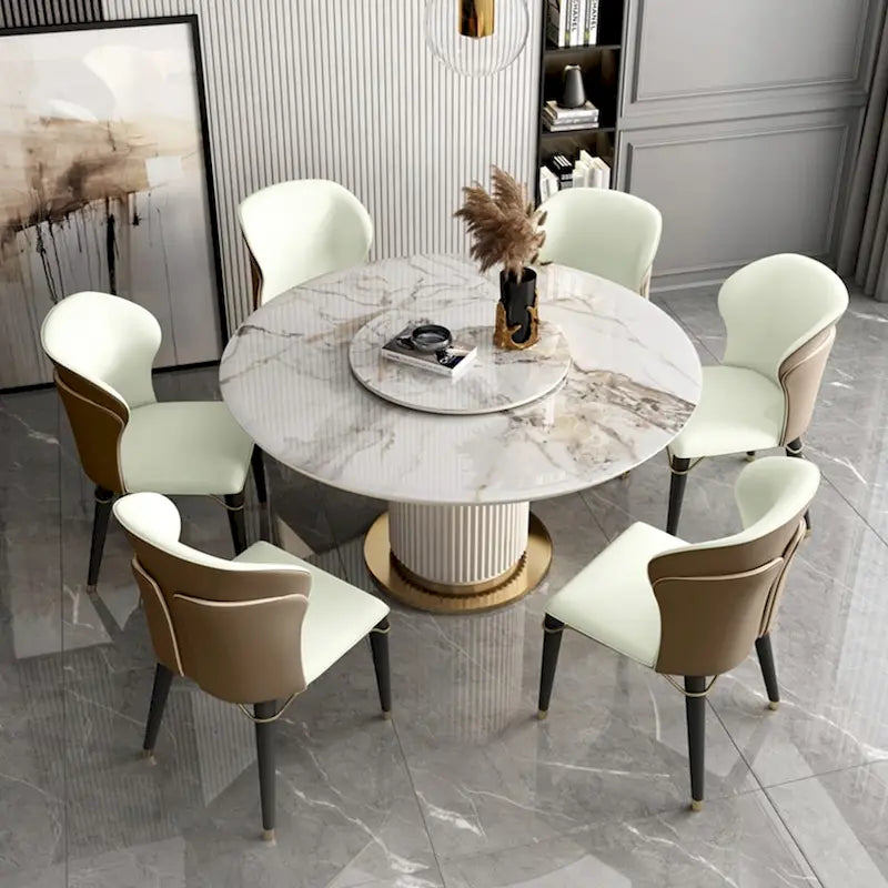 Chaise de salle à manger moderne Wingback en cuir PU, pieds en acier carbone, lot de 2