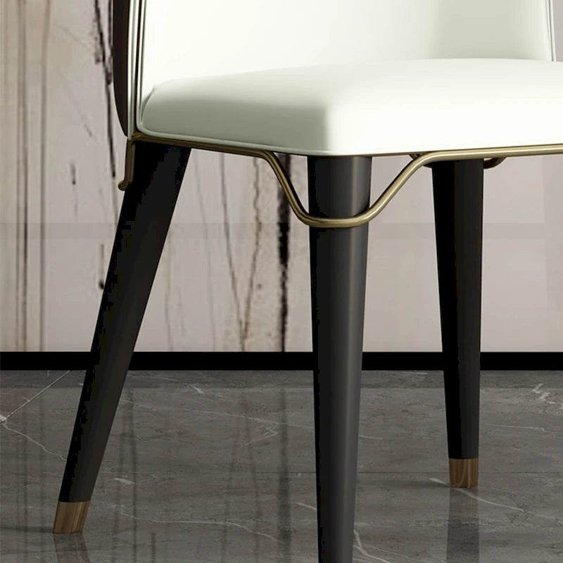 Chaise de salle à manger moderne Wingback en cuir PU, pieds en acier carbone, lot de 2