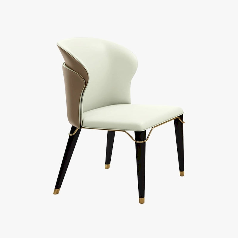 Chaise de salle à manger moderne Wingback en cuir PU, pieds en acier carbone, lot de 2