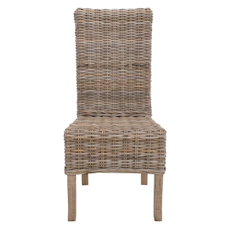 Lot de 2 chaises de salle à manger en rotin naturel