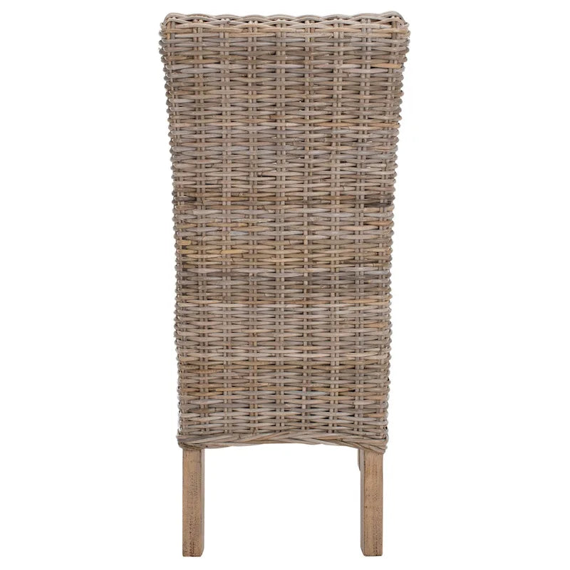 Lot de 2 chaises de salle à manger en rotin naturel