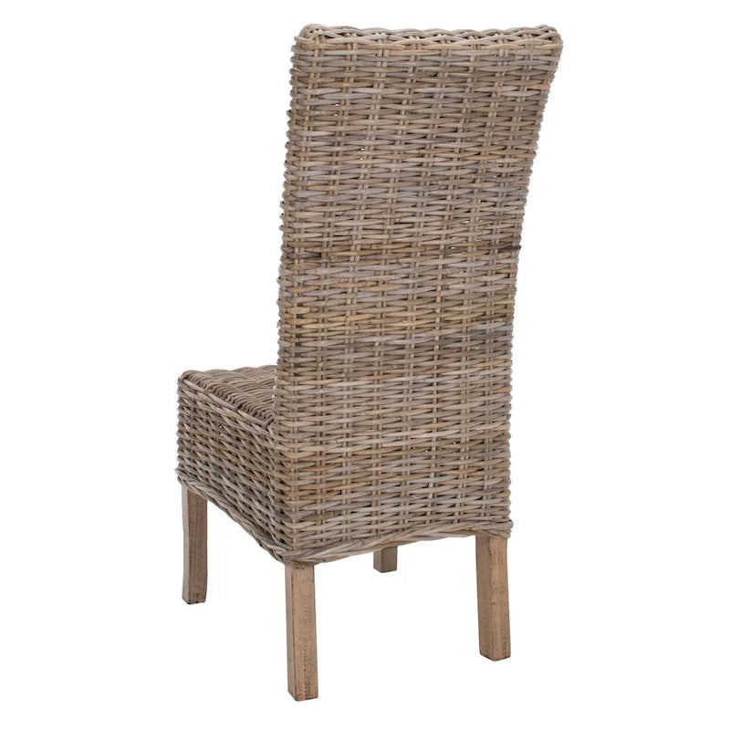 Lot de 2 chaises de salle à manger en rotin naturel
