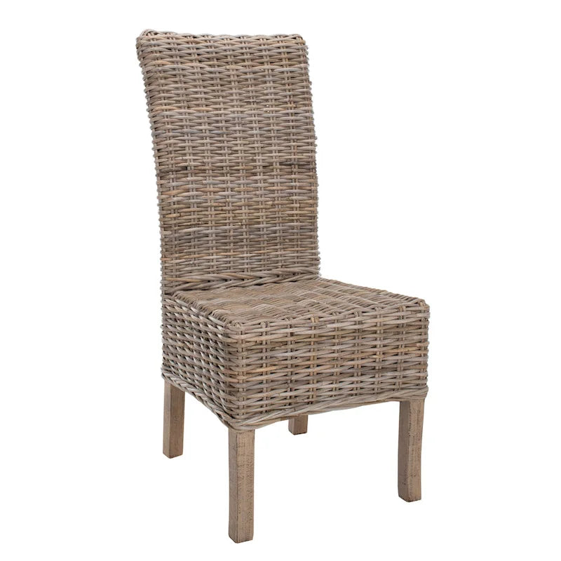 Lot de 2 chaises de salle à manger en rotin naturel