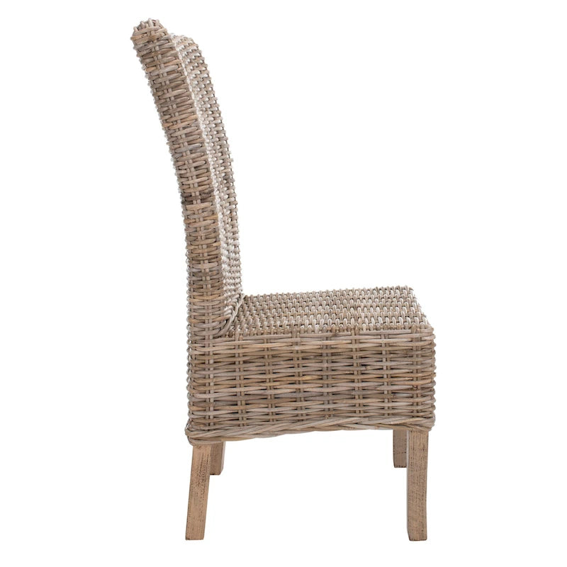 Lot de 2 chaises de salle à manger en rotin naturel