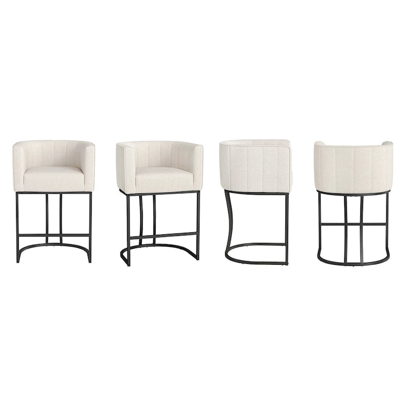 Tabourets de bar modernes de 66 cm avec cadre en métal, lot de 4