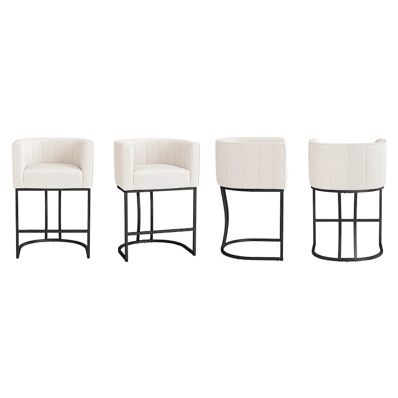 Tabourets de bar modernes de 66 cm avec cadre en métal, lot de 4